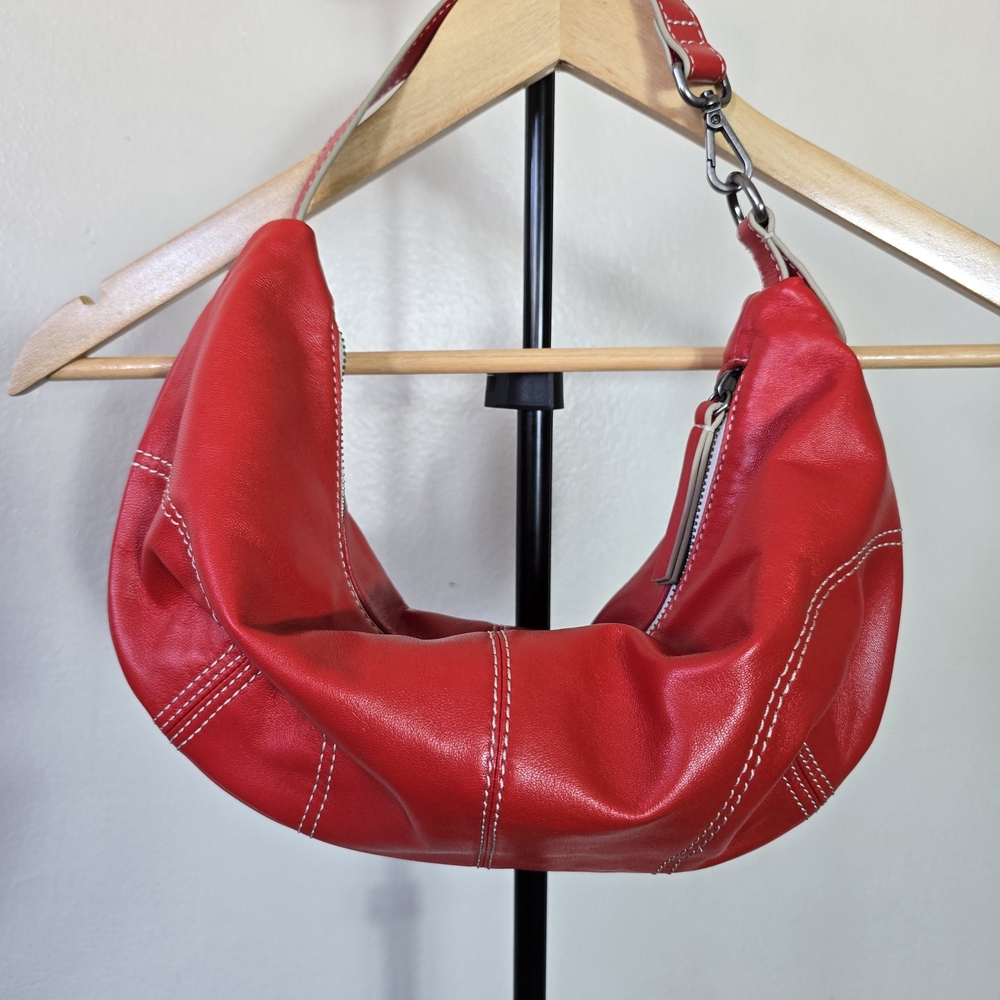 Free People Red Leather Hobo Bag